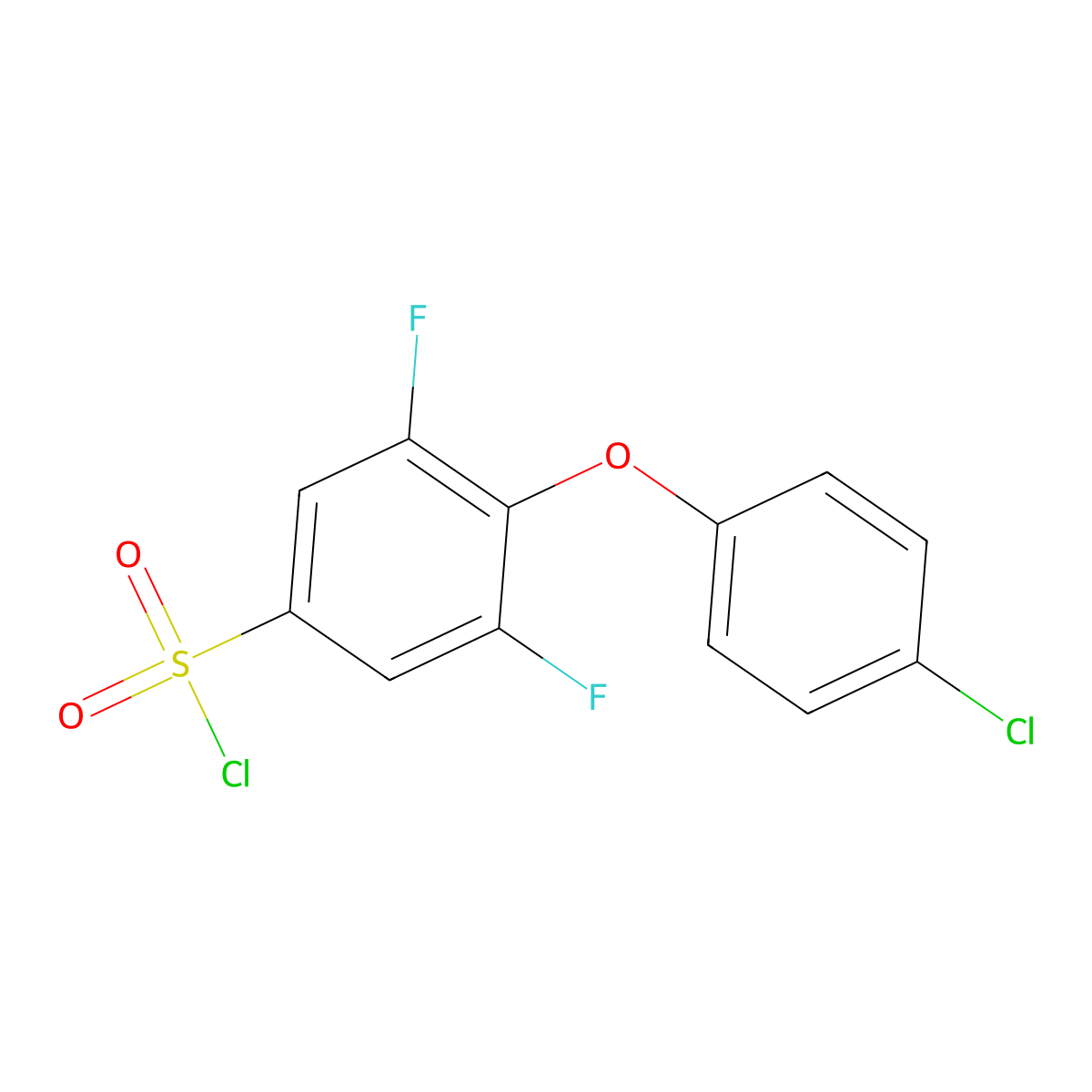 4-(4-Chlorophenoxy)-3,5-difluorobenzene-1-sulfonylchloride molecular structure, CAS 549547-34-4