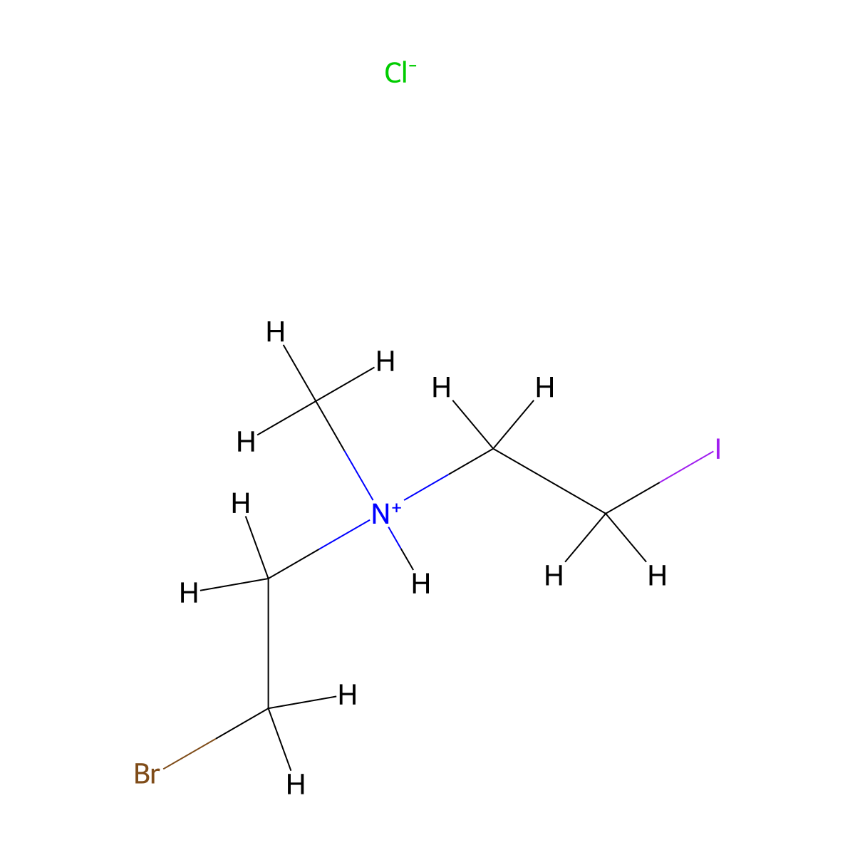 Diethylamine, 2-bromo-2'-iodo-N-methyl-, hydrochloride molecular structure, CAS 54955-02-1