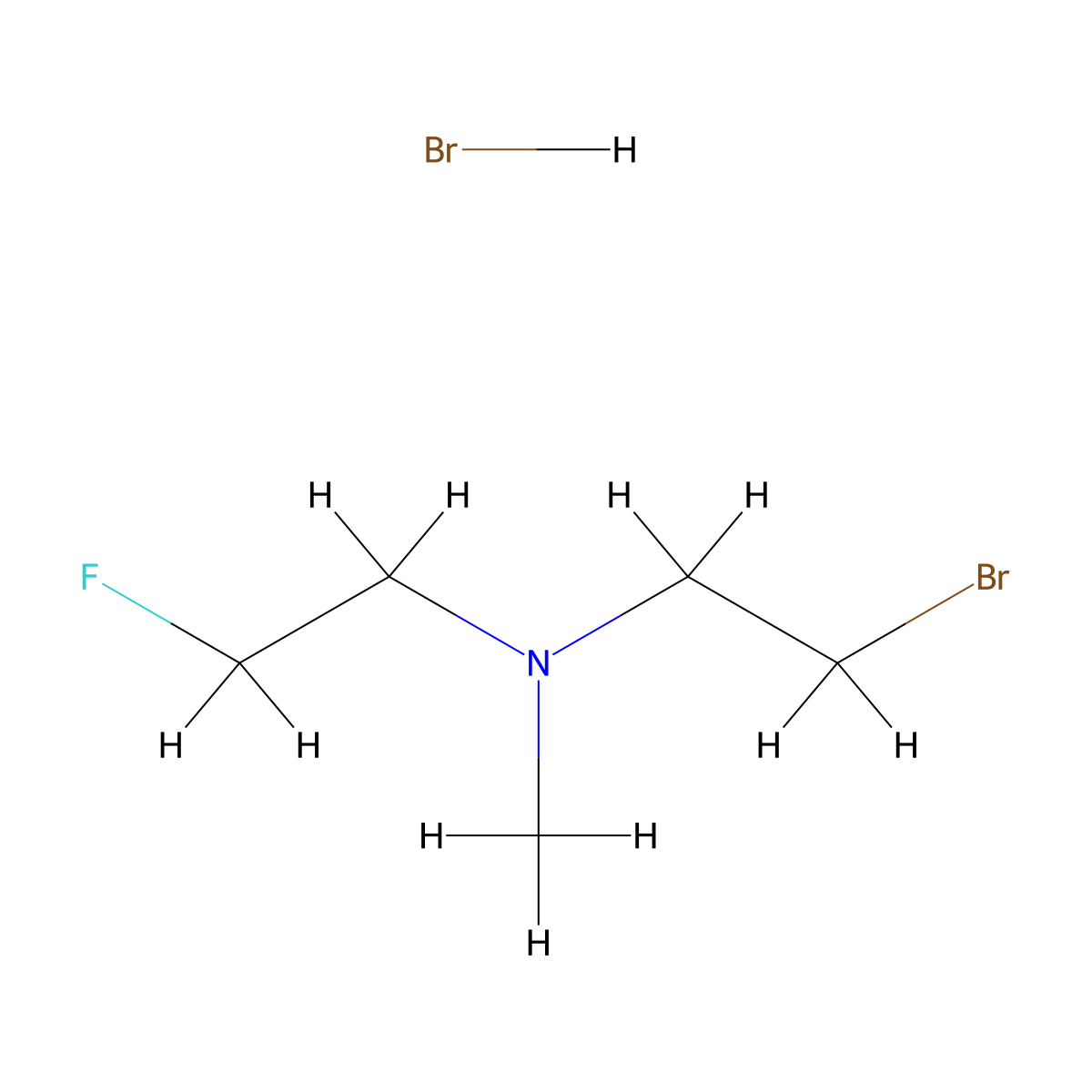 (2-Bromoethyl)(2-fluoroethyl)methylamine hydrobromide molecular structure, CAS 54955-03-2