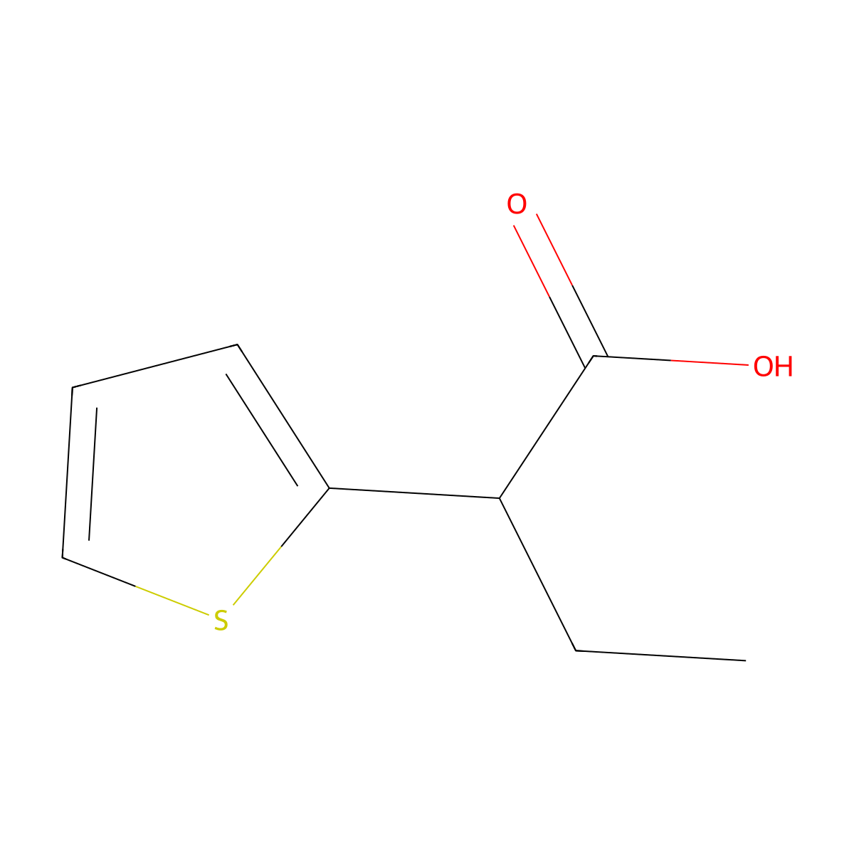 2-(Thiophen-2-yl)butanoic acid molecular structure, CAS 54955-40-7