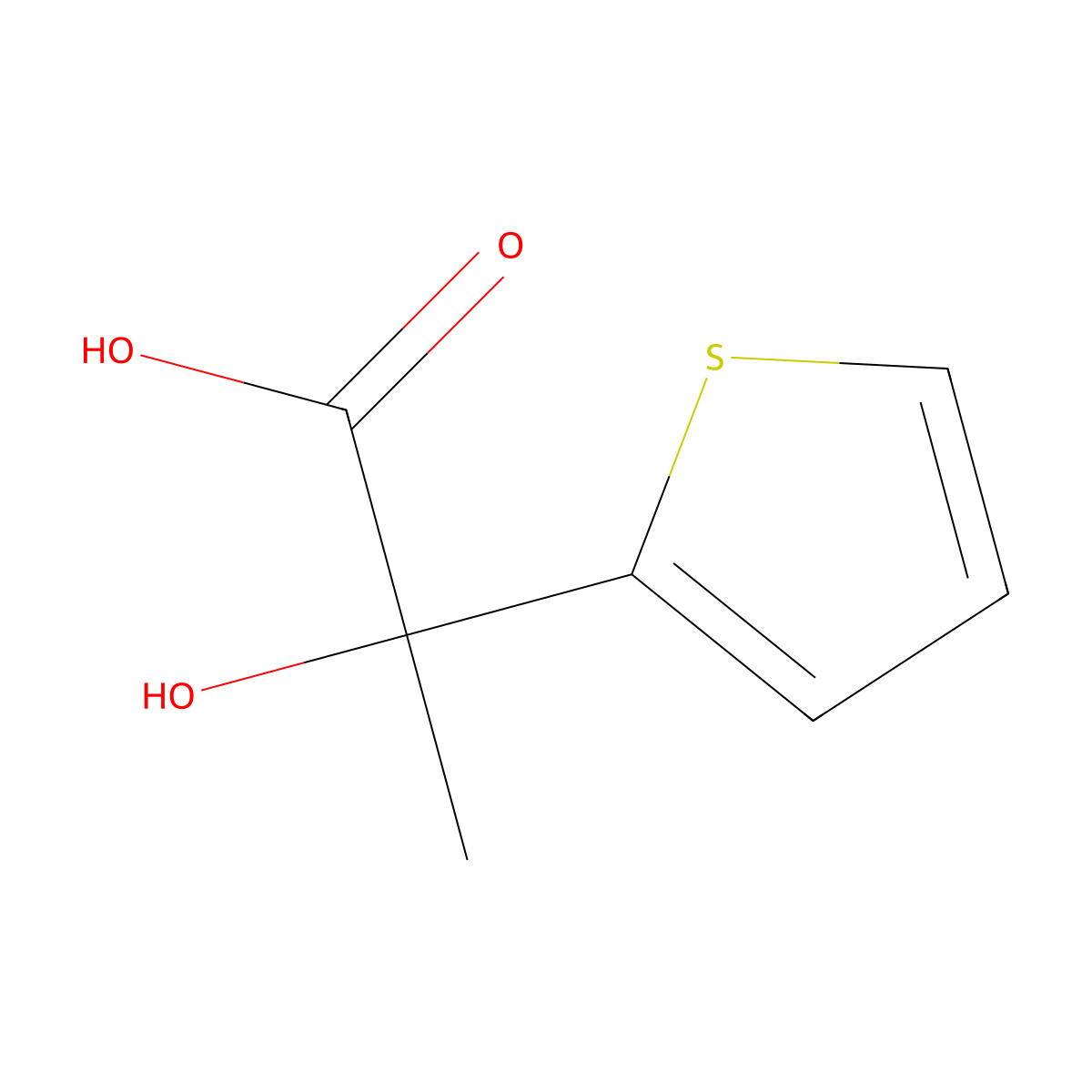 2-Hydroxy-2-(thien-2-yl)-propionic acid molecular structure, CAS 54955-42-9