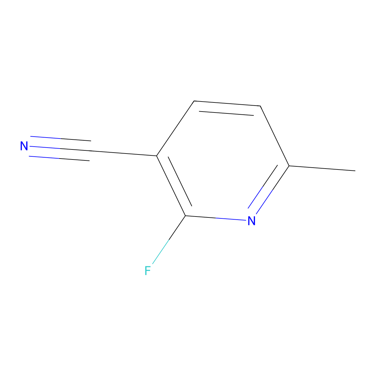 2-Fluoro-6-methylnicotinonitrile molecular structure, CAS 54957-80-1