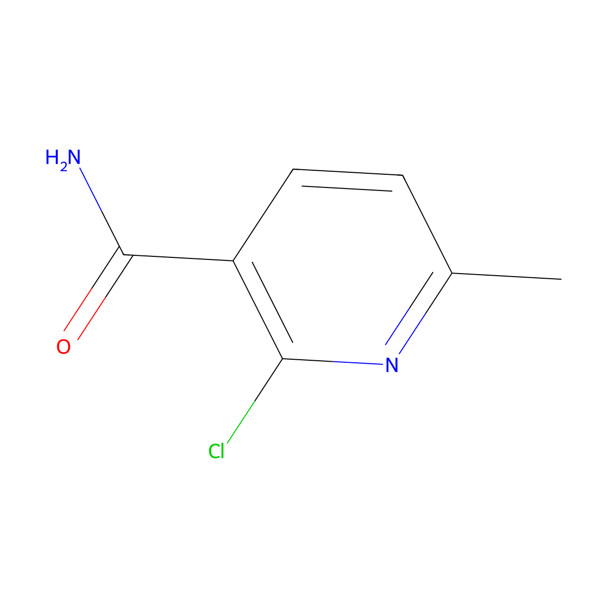 2-Chloro-6-methylpyridine-3-carboxamide molecular structure, CAS 54957-84-5
