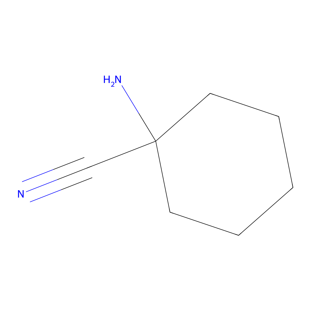 1-Aminocyclohexanecarbonitrile molecular structure, CAS 5496-10-6