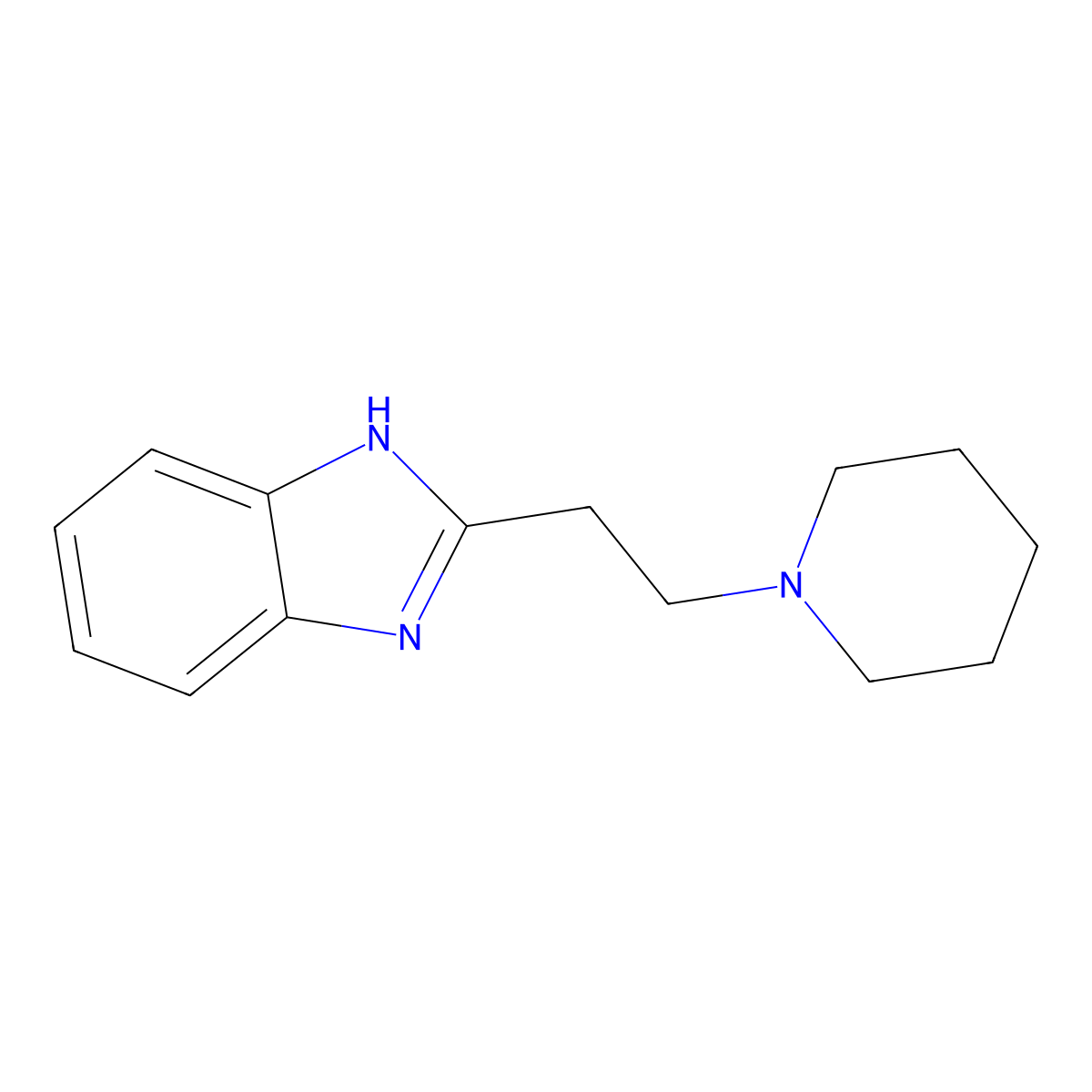 Benzimidazole, 2-(2-piperidinoethyl)- molecular structure, CAS 5496-27-5