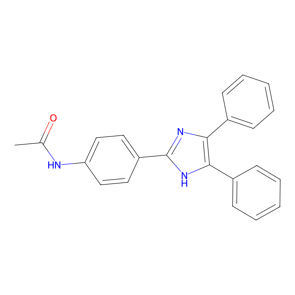 N-[4-(4,5-diphenyl-1H-imidazol-2-yl)phenyl]acetamide molecular structure, CAS 5496-28-6