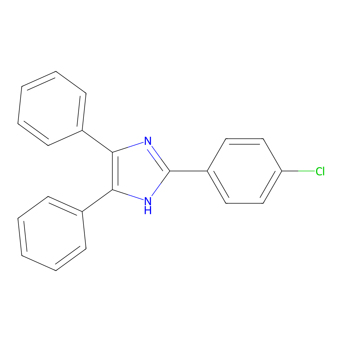 2-(4-Chlorophenyl)-4,5-diphenylimidazole molecular structure, CAS 5496-32-2