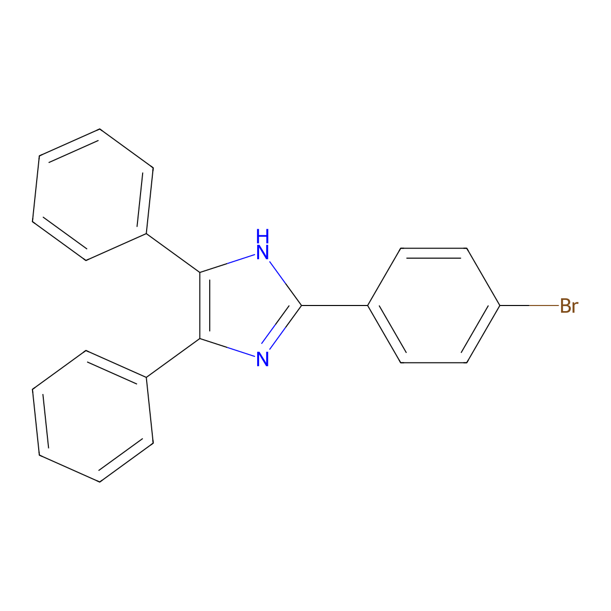 2-(4-Bromophenyl)-4,5-diphenyl-1H-imidazole molecular structure, CAS 5496-33-3