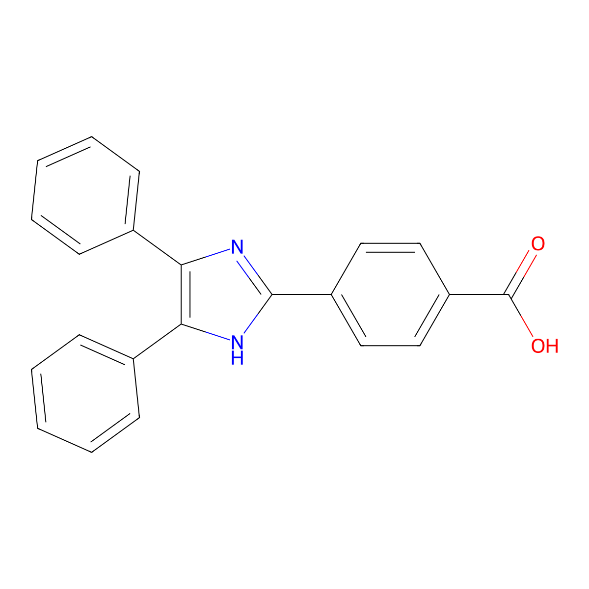 2(4-Carboxyphenyl)-4,5-diphenylimidazole molecular structure, CAS 5496-35-5