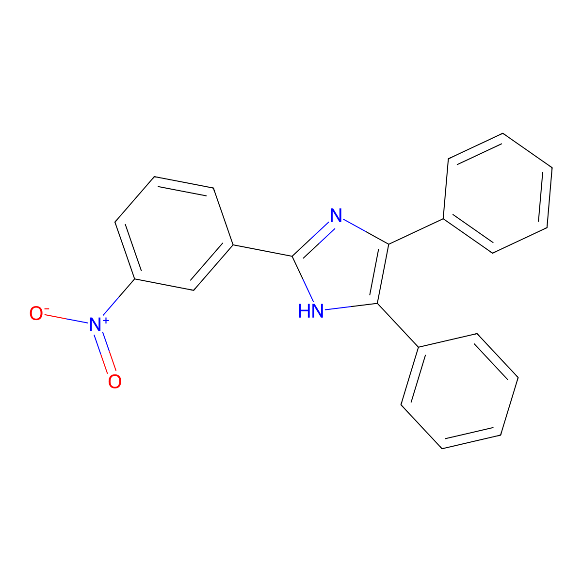2-(3-nitrophenyl)-4,5-diphenyl-1H-imidazole molecular structure, CAS 5496-38-8