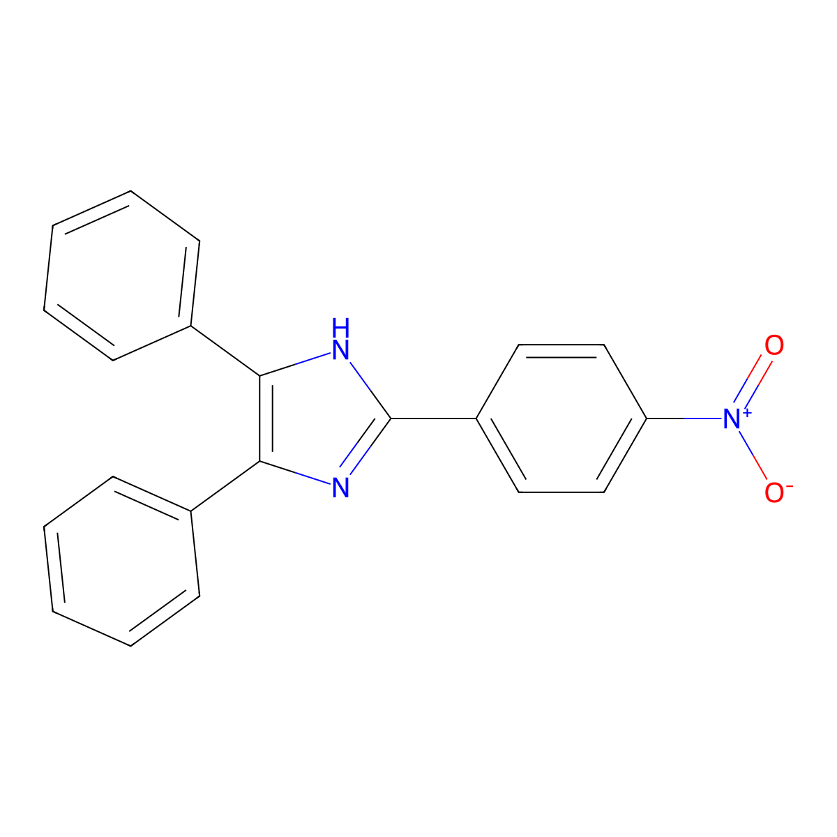2-(4-nitrophenyl)-4,5-diphenyl-1H-imidazole molecular structure, CAS 5496-39-9
