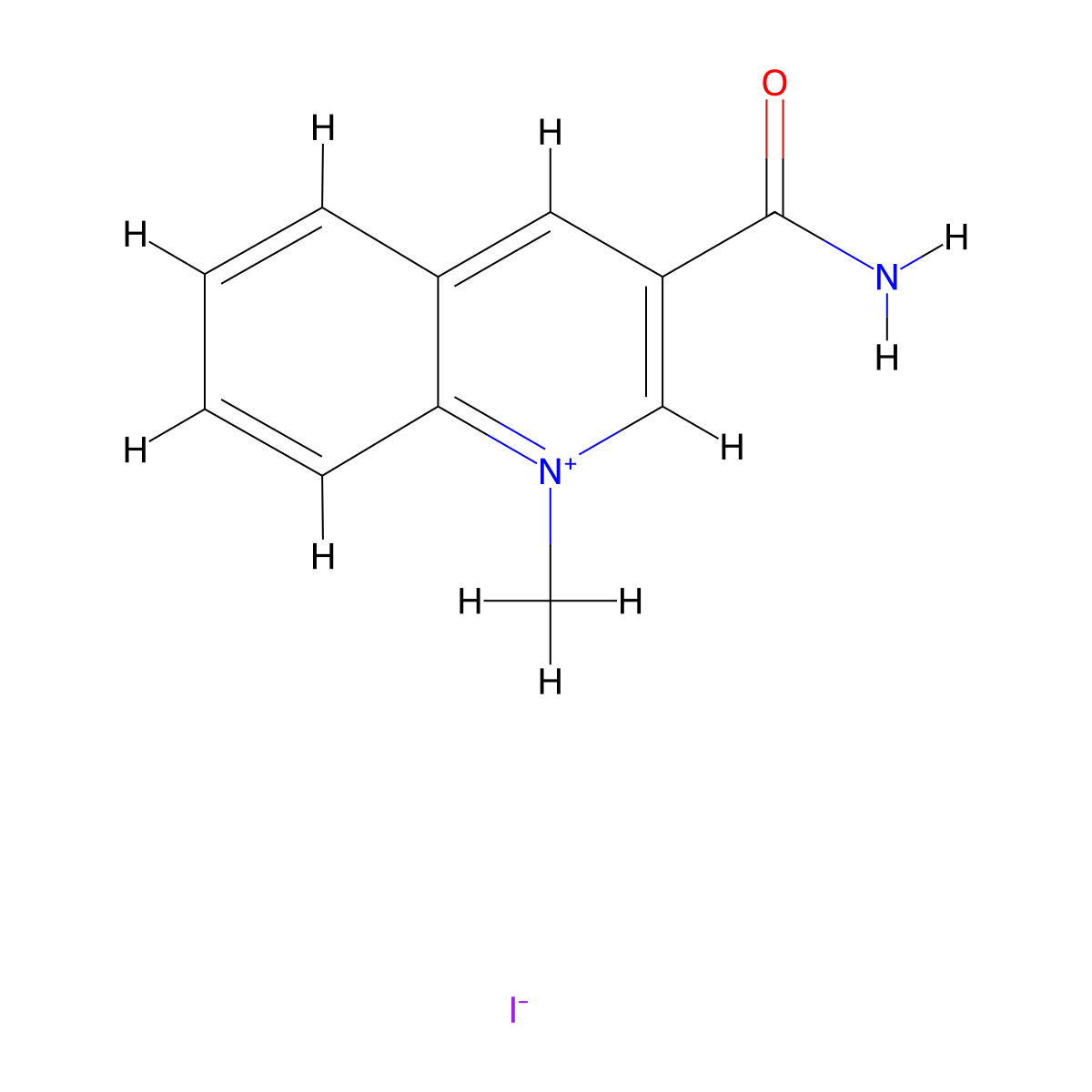 3-Carbamoyl-1-methylquinolin-1-ium iodide molecular structure, CAS 5496-66-2