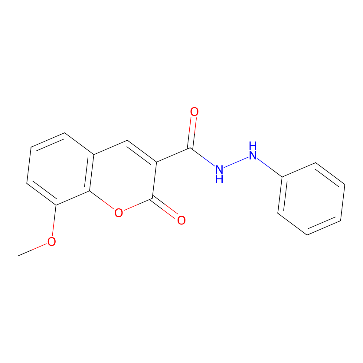 8-methoxy-2-oxo-N'-phenylchromene-3-carbohydrazide molecular structure, CAS 5496-86-6
