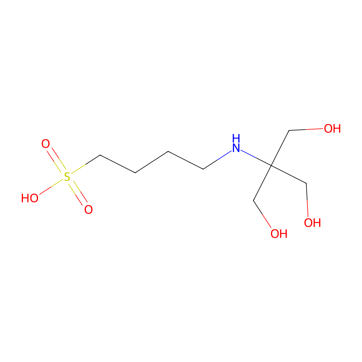 4-((1,3-Dihydroxy-2-(hydroxymethyl)propan-2-yl)amino)butane-1-sulfonic acid molecular structure, CAS 54960-65-5