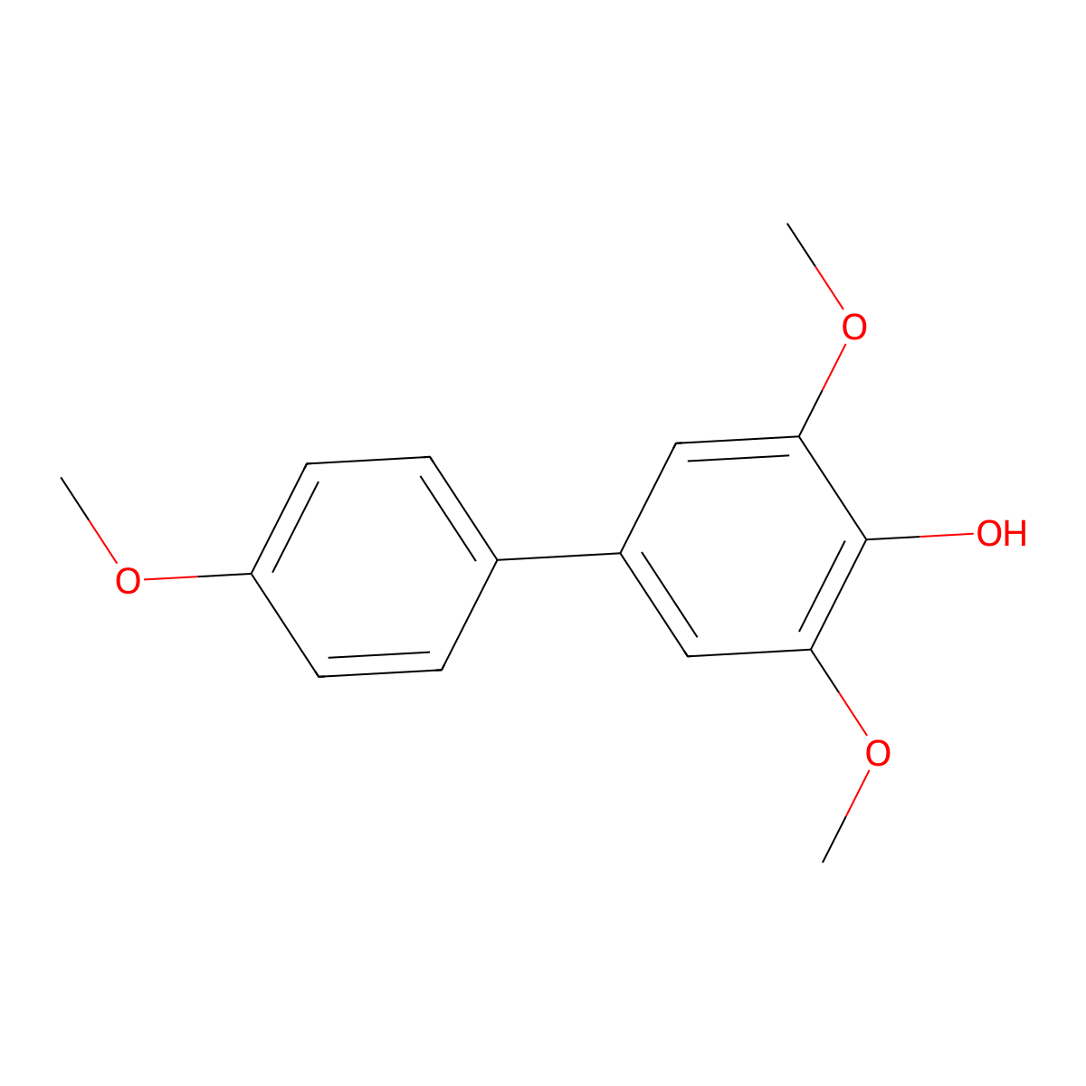 (1,1'-Biphenyl)-4-ol, 3,4',5-trimethoxy- molecular structure, CAS 54961-04-5