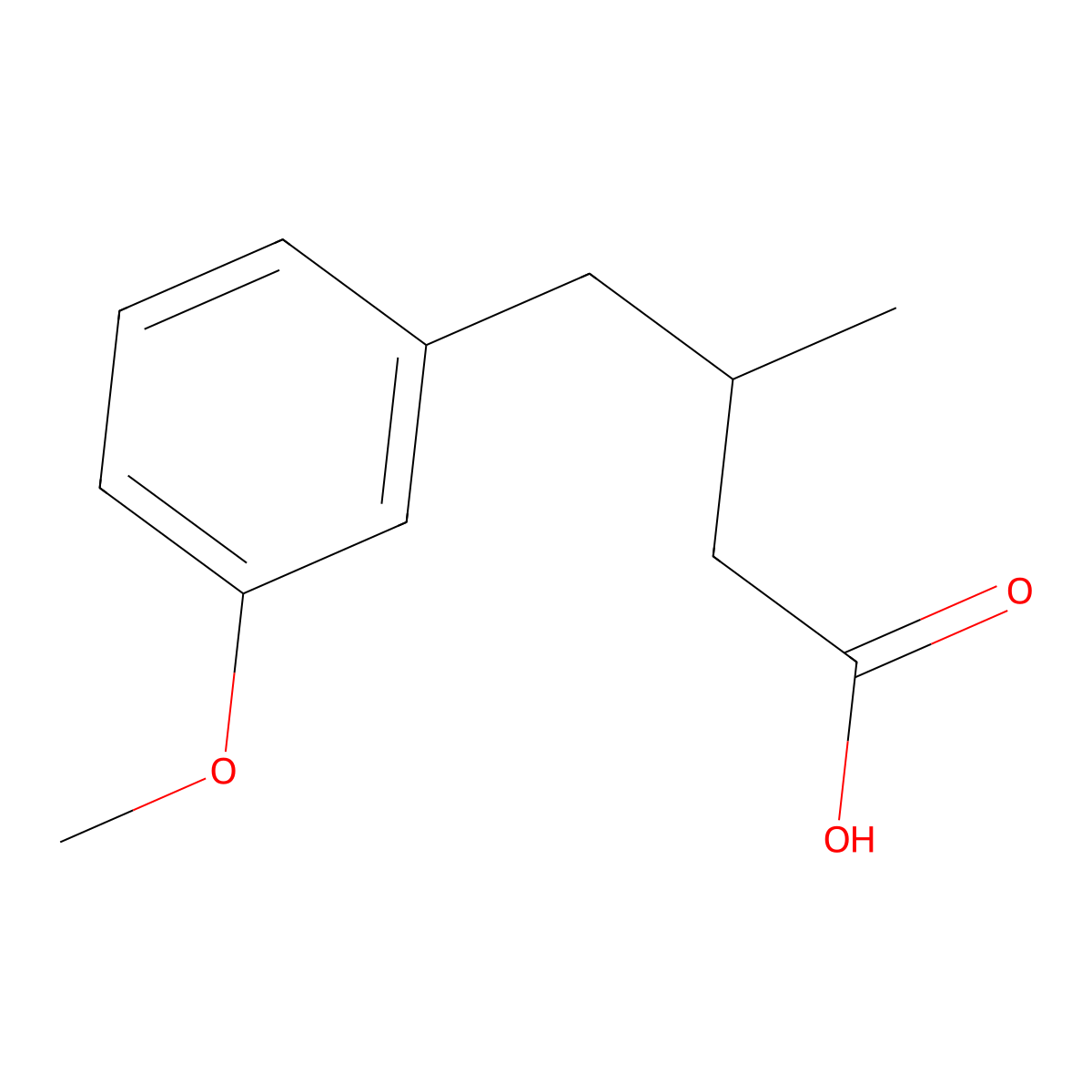 4-(3-Methoxyphenyl)-3-methylbutanoic acid molecular structure, CAS 54961-40-9