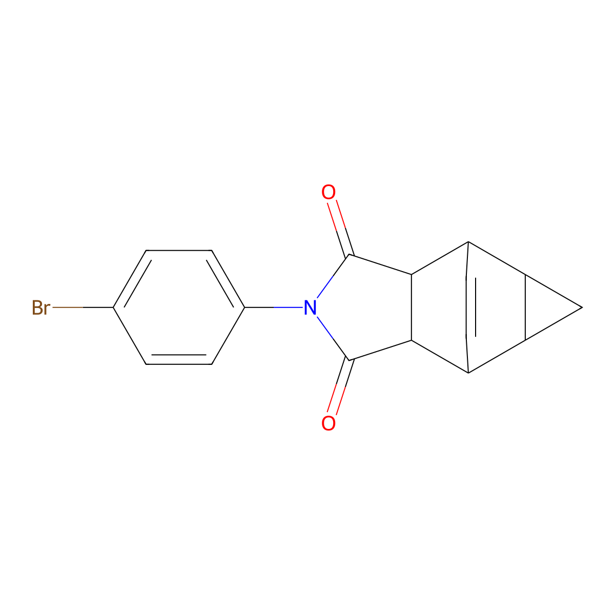 2-(4-bromophenyl)hexahydro-4,6-ethenocyclopropa[f]isoindole-1,3(2H,3aH)-dione molecular structure, CAS 54962-29-7