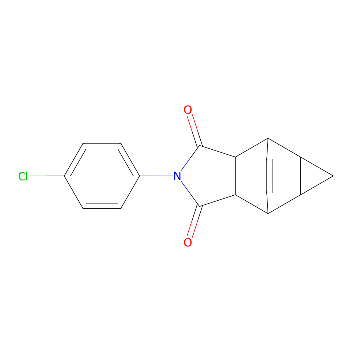 2-(4-chlorophenyl)hexahydro-4,6-ethenocyclopropa[f]isoindole-1,3(2H,3aH)-dione molecular structure, CAS 54962-31-1