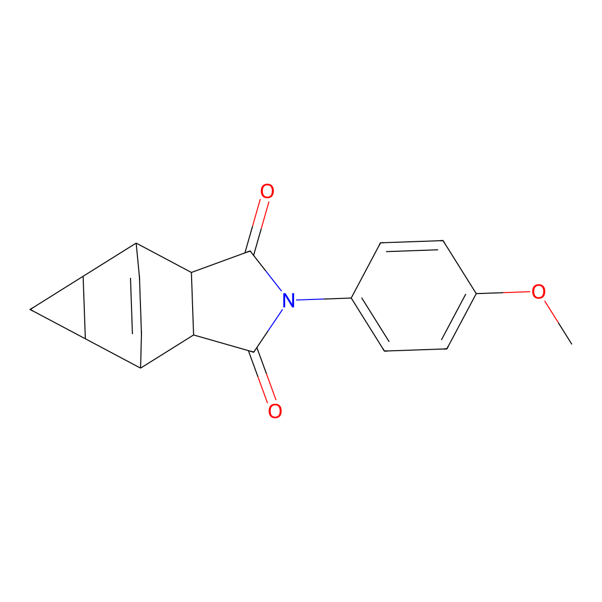 2-(4-methoxyphenyl)hexahydro-4,6-ethenocyclopropa[f]isoindole-1,3(2H,3aH)-dione molecular structure, CAS 54962-49-1