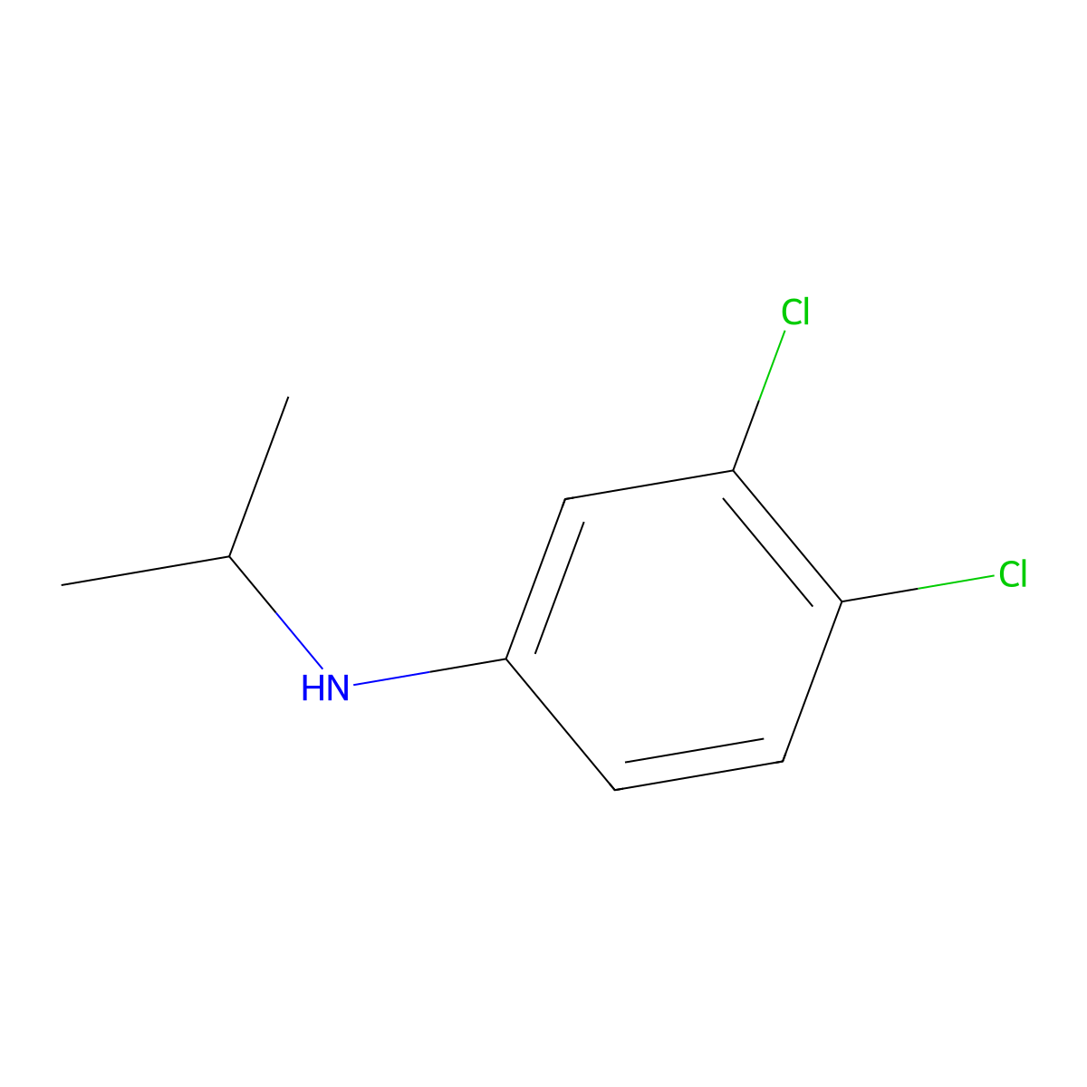 3,4-dichloro-N-(propan-2-yl)aniline molecular structure, CAS 54962-86-6
