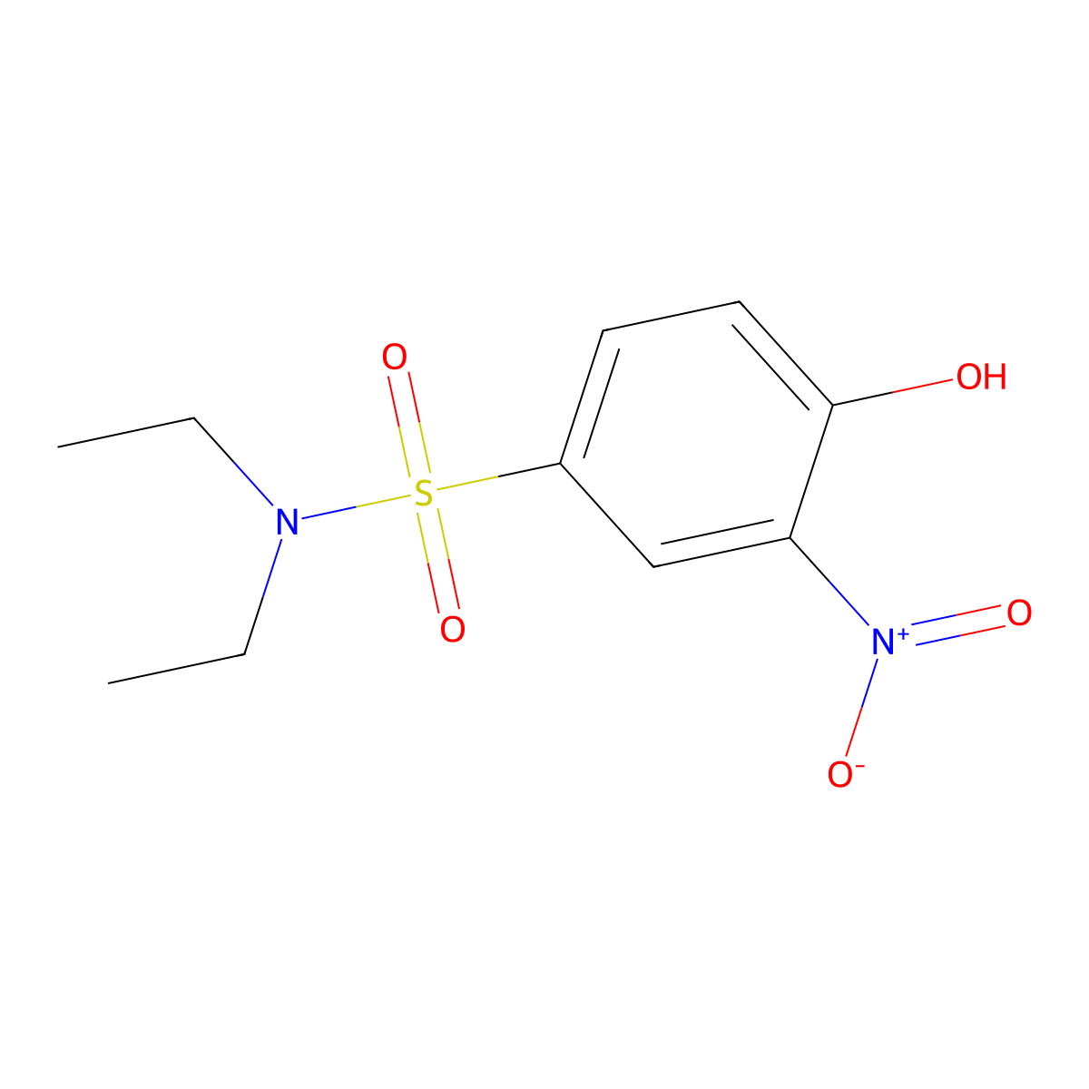 N,N-diethyl-4-hydroxy-3-nitrobenzene-1-sulfonamide molecular structure, CAS 54964-07-7