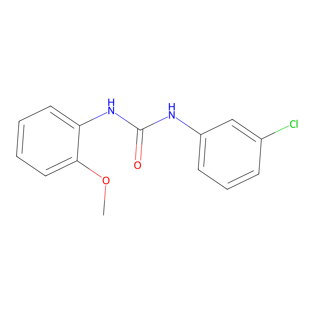 1-(3-Chlorophenyl)-3-(2-methoxyphenyl)urea molecular structure, CAS 54964-90-8