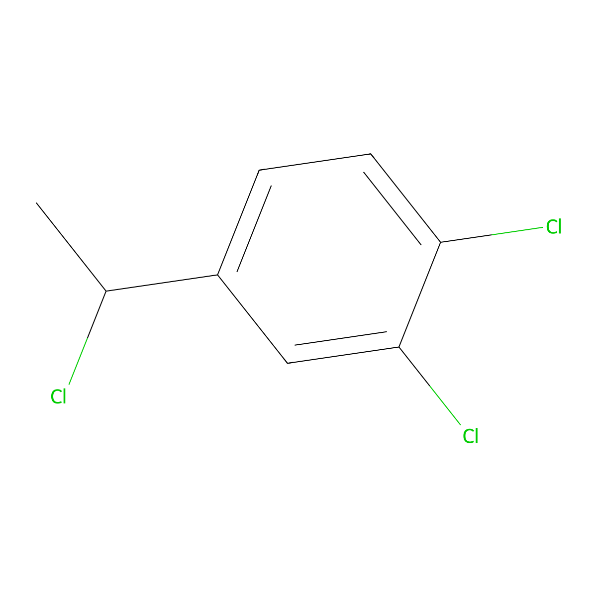 1,2-Dichloro-4-(1-chloroethyl)benzene molecular structure, CAS 54965-01-4