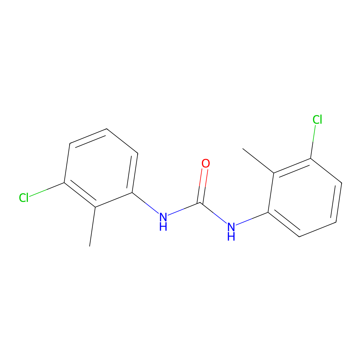 1,3-Bis(3-chloro-2-methylphenyl)urea molecular structure, CAS 54965-10-5