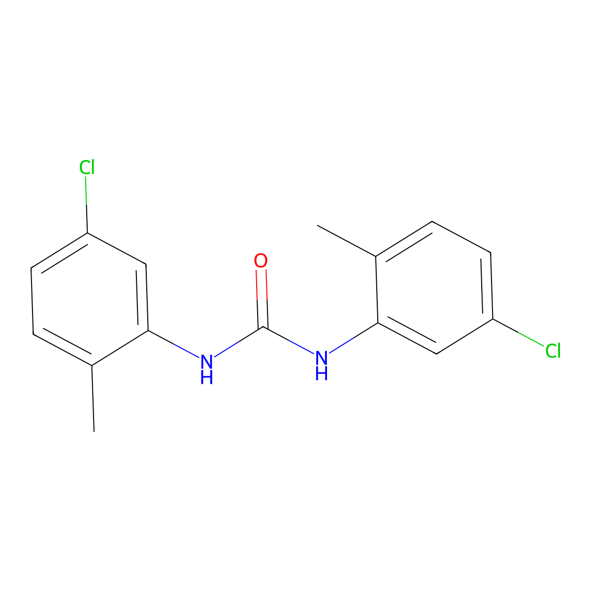 1,3-Bis-(5-chloro-2-methylphenyl)urea molecular structure, CAS 54965-12-7