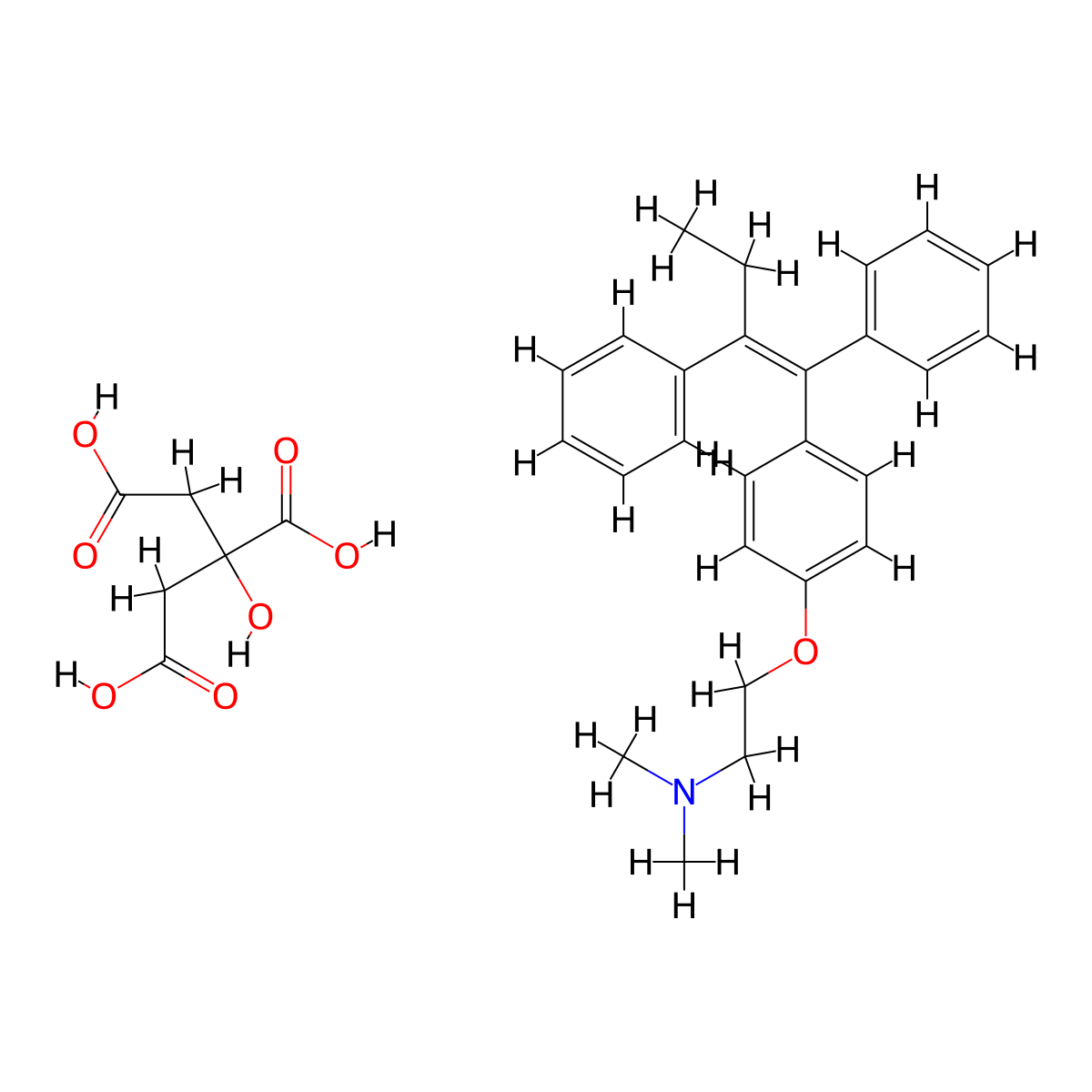Tamoxifen Citrate molecular structure, CAS 54965-24-1