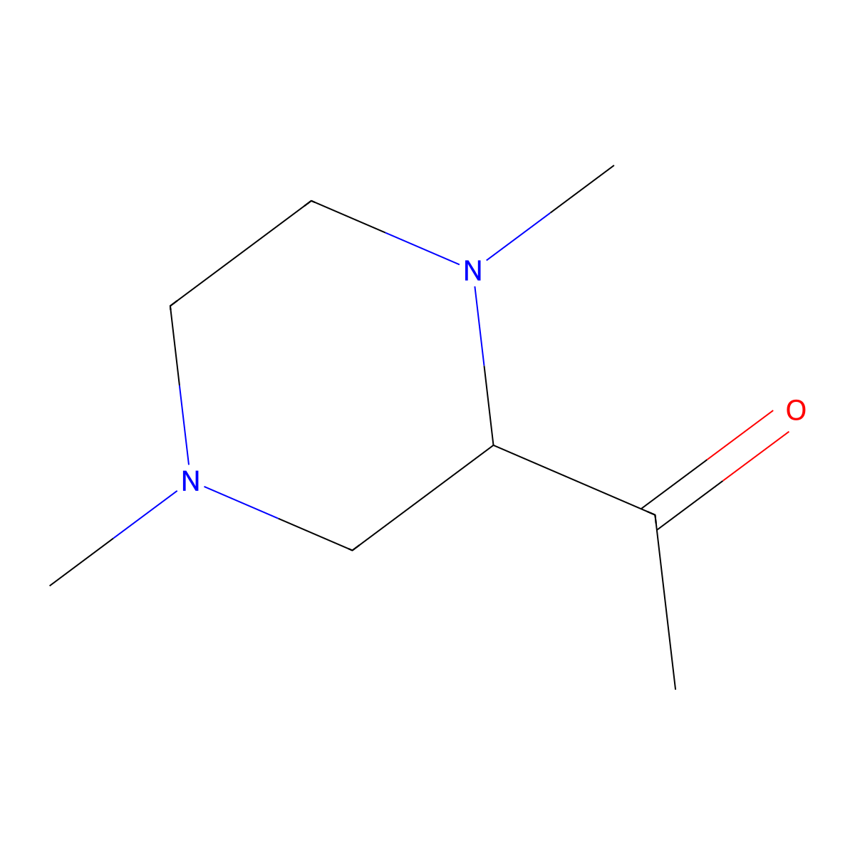 1-(1,4-Dimethylpiperazin-2-yl)ethanone molecular structure, CAS 54969-37-8