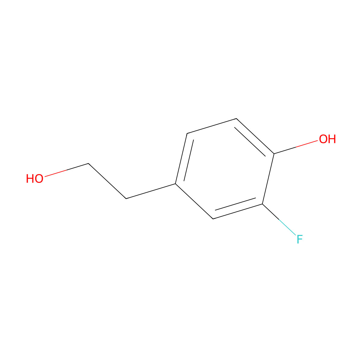 2-Fluoro-4-(2-hydroxyethyl)phenol molecular structure, CAS 5497-21-2