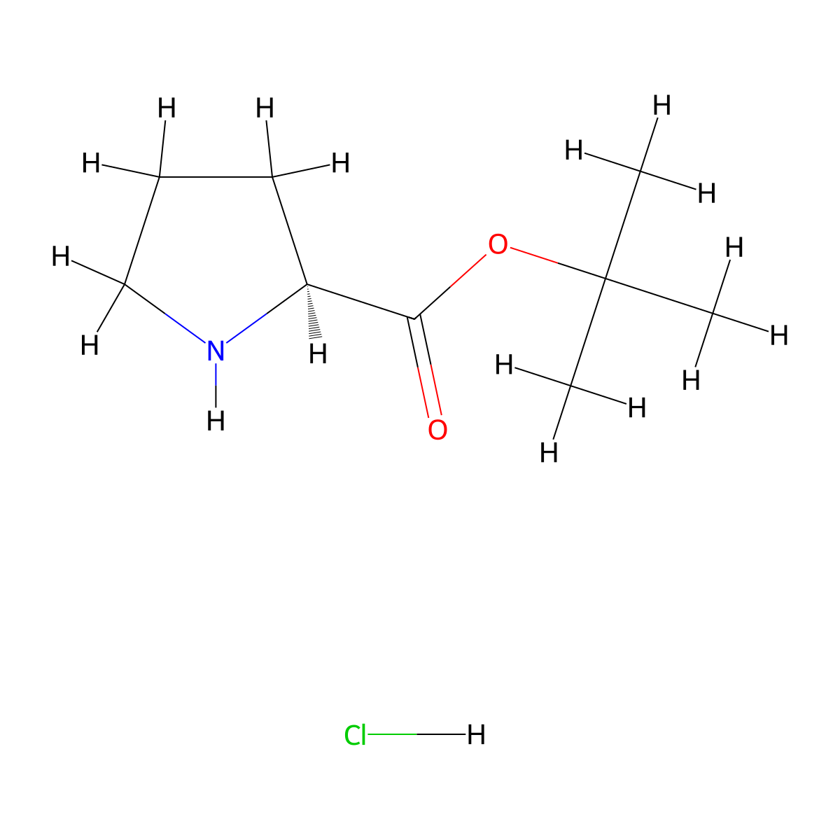 tert-Butyl L-prolinate hydrochloride molecular structure, CAS 5497-76-7