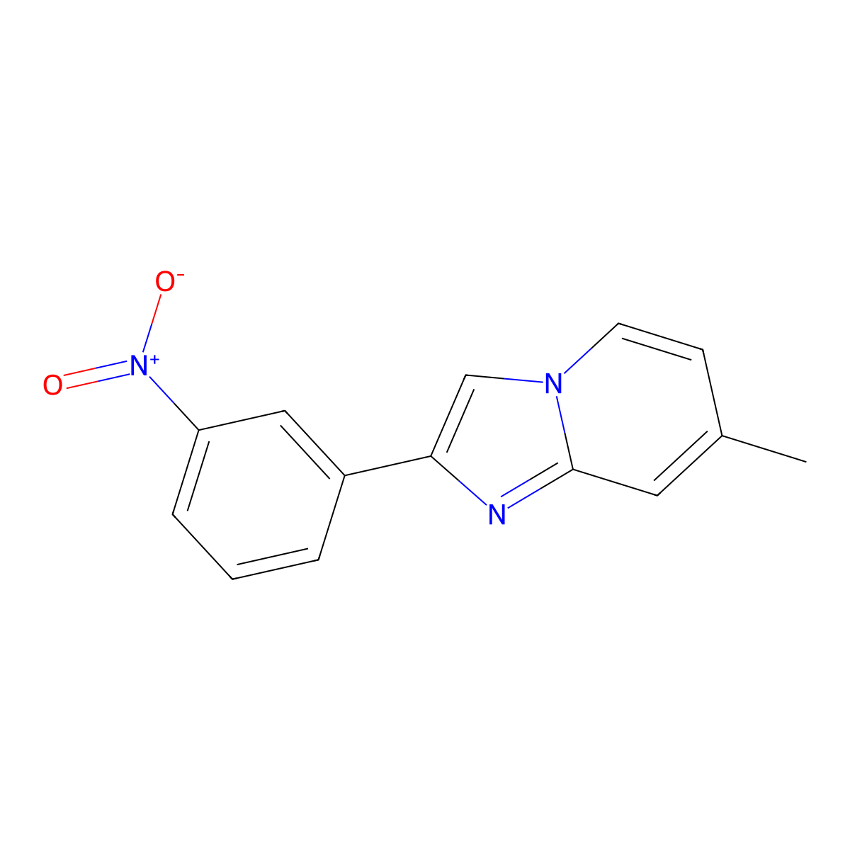 7-Methyl-2-(3-nitrophenyl)imidazo[1,2-a]pyridine molecular structure, CAS 54970-96-6