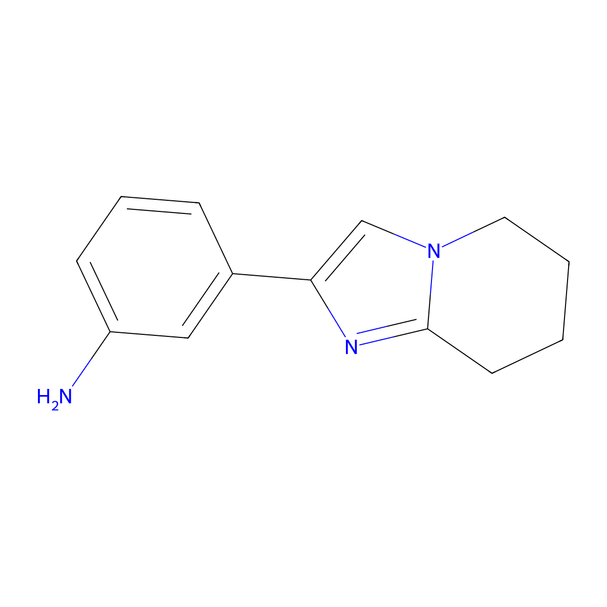 3-(5H,6H,7H,8H-imidazo(1,2-a)pyridin-2-yl)aniline molecular structure, CAS 54970-97-7