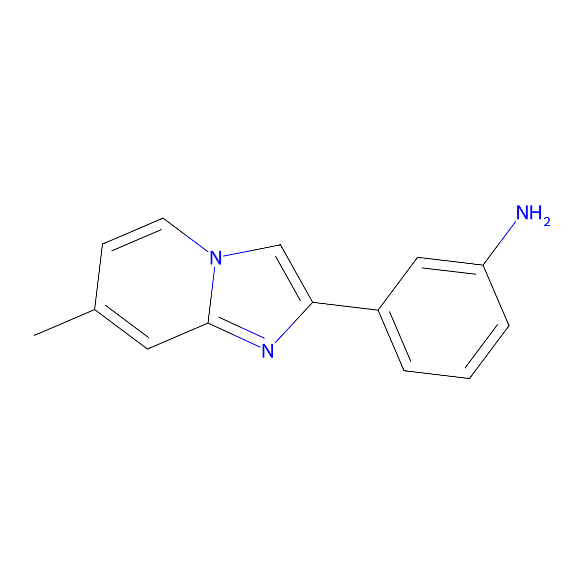 3-(7-Methylimidazo[1,2-a]pyridin-2-yl)aniline molecular structure, CAS 54970-98-8