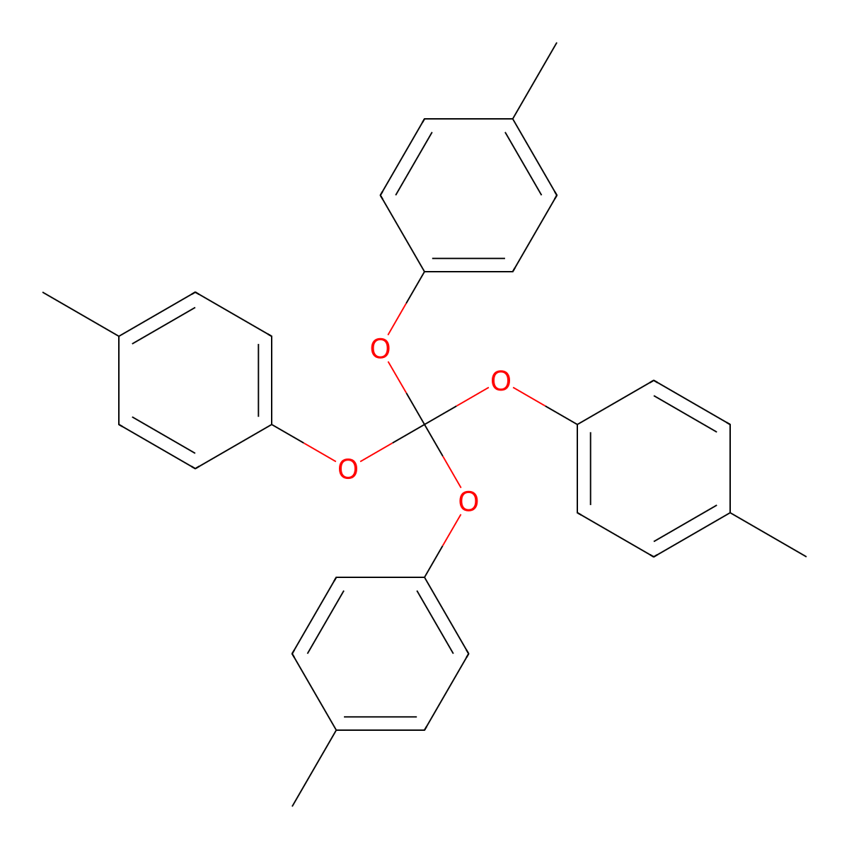 Tetrakis(p-tolyloxy)methane molecular structure, CAS 54974-05-9