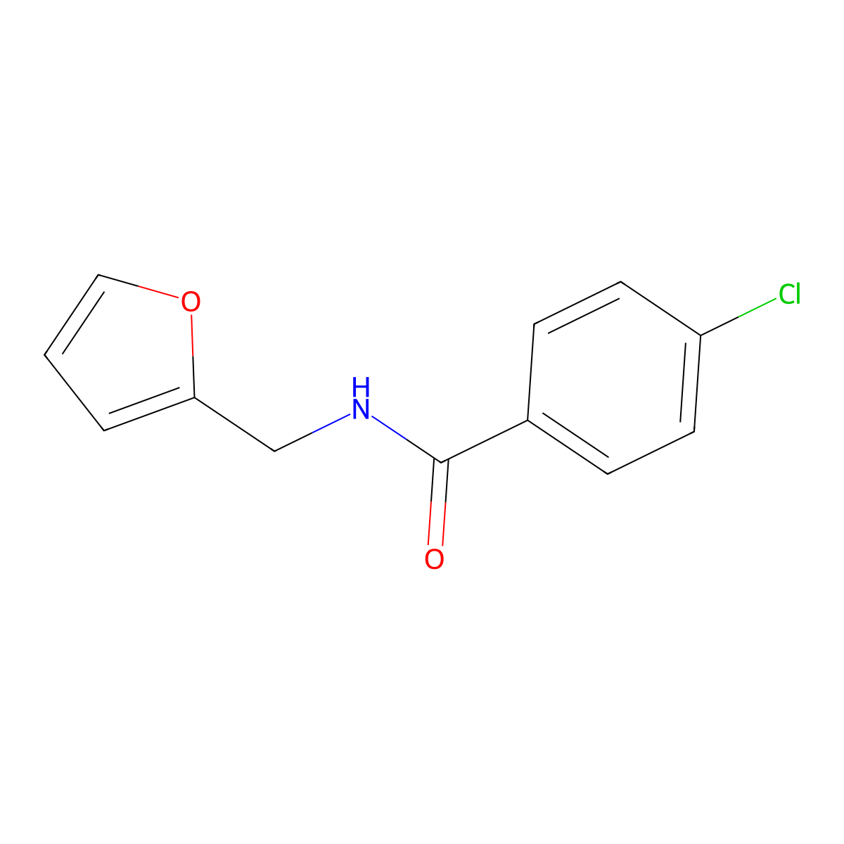 4-chloro-N-(furan-2-ylmethyl)benzamide molecular structure, CAS 54979-77-0