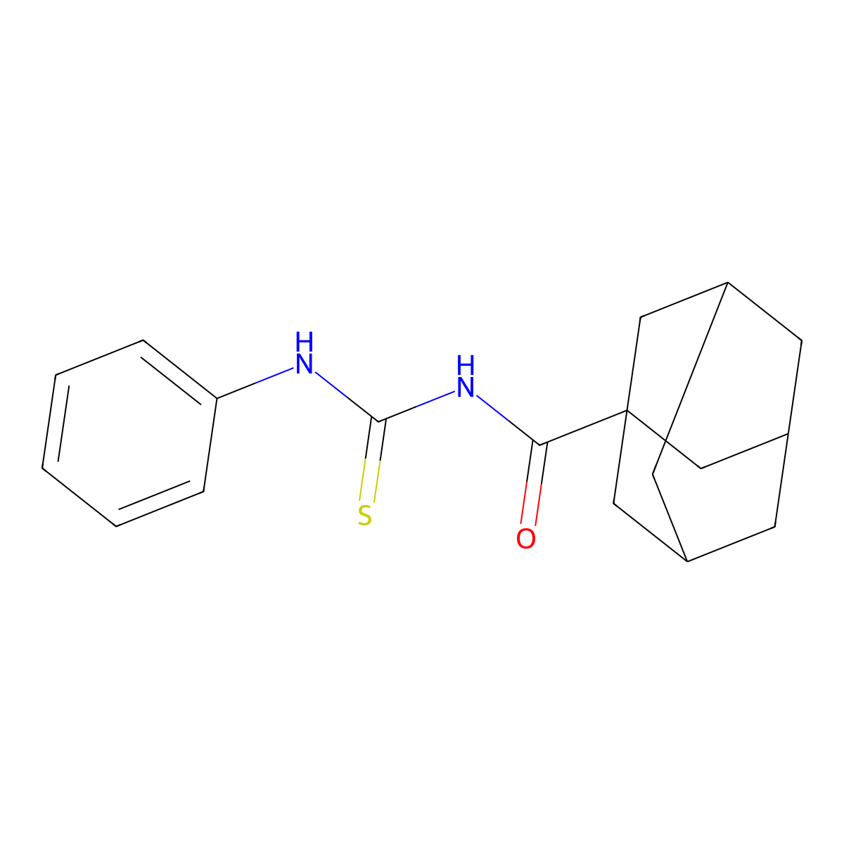 N-(phenylcarbamothioyl)adamantane-1-carboxamide molecular structure, CAS 54979-90-7