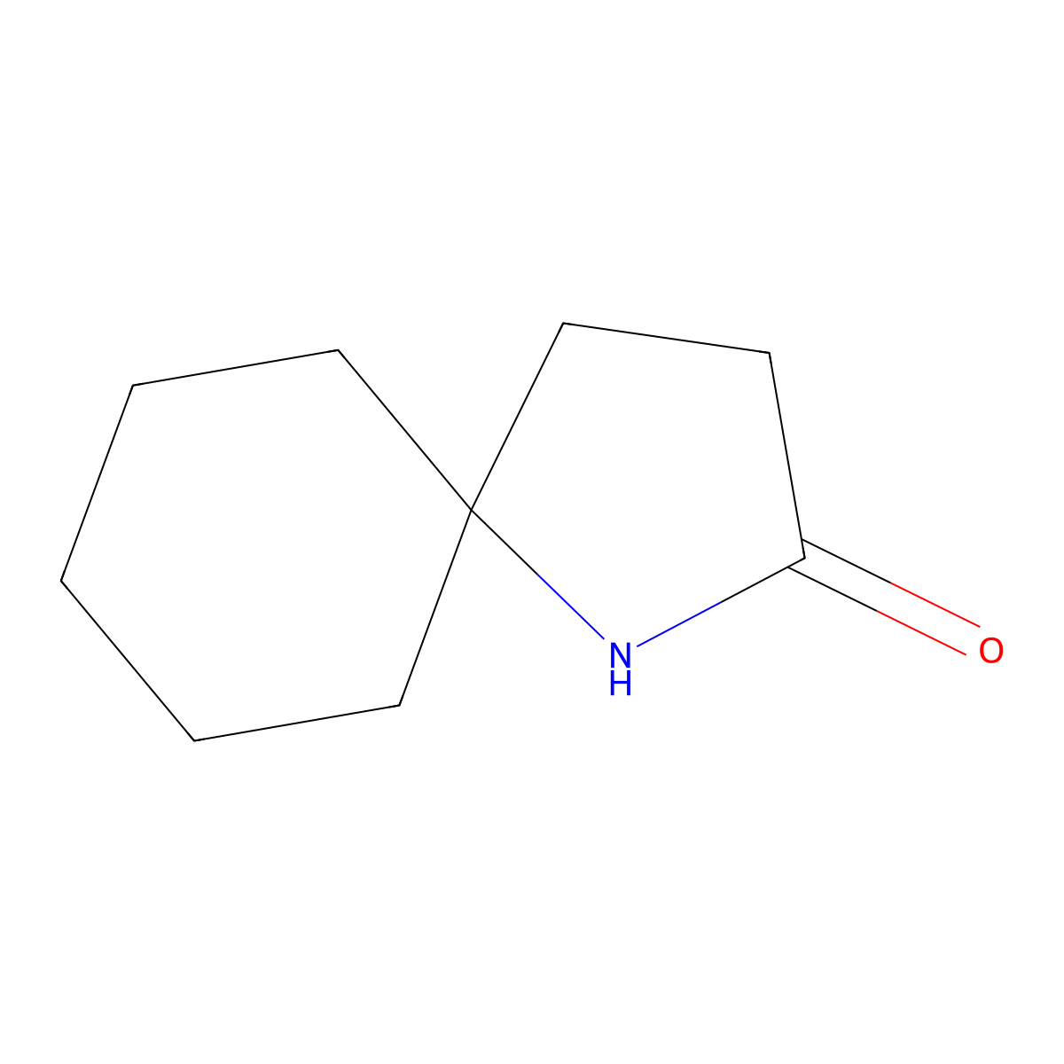 1-Azaspiro(4.5)decan-2-one molecular structure, CAS 5498-74-8