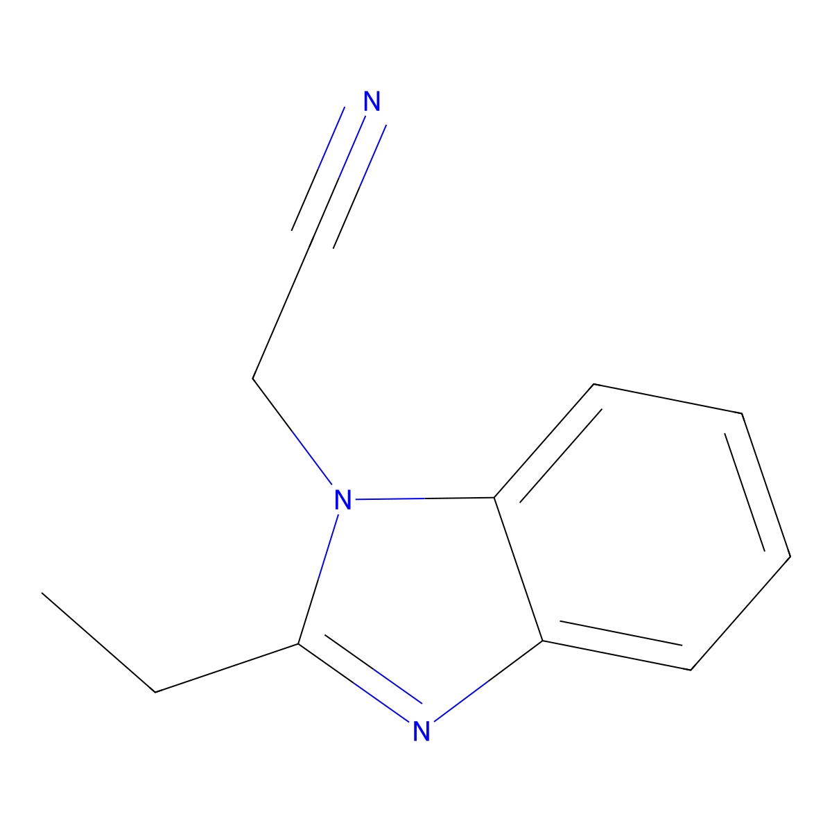 2-(2-ethyl-1H-1,3-benzodiazol-1-yl)acetonitrile molecular structure, CAS 54980-88-0