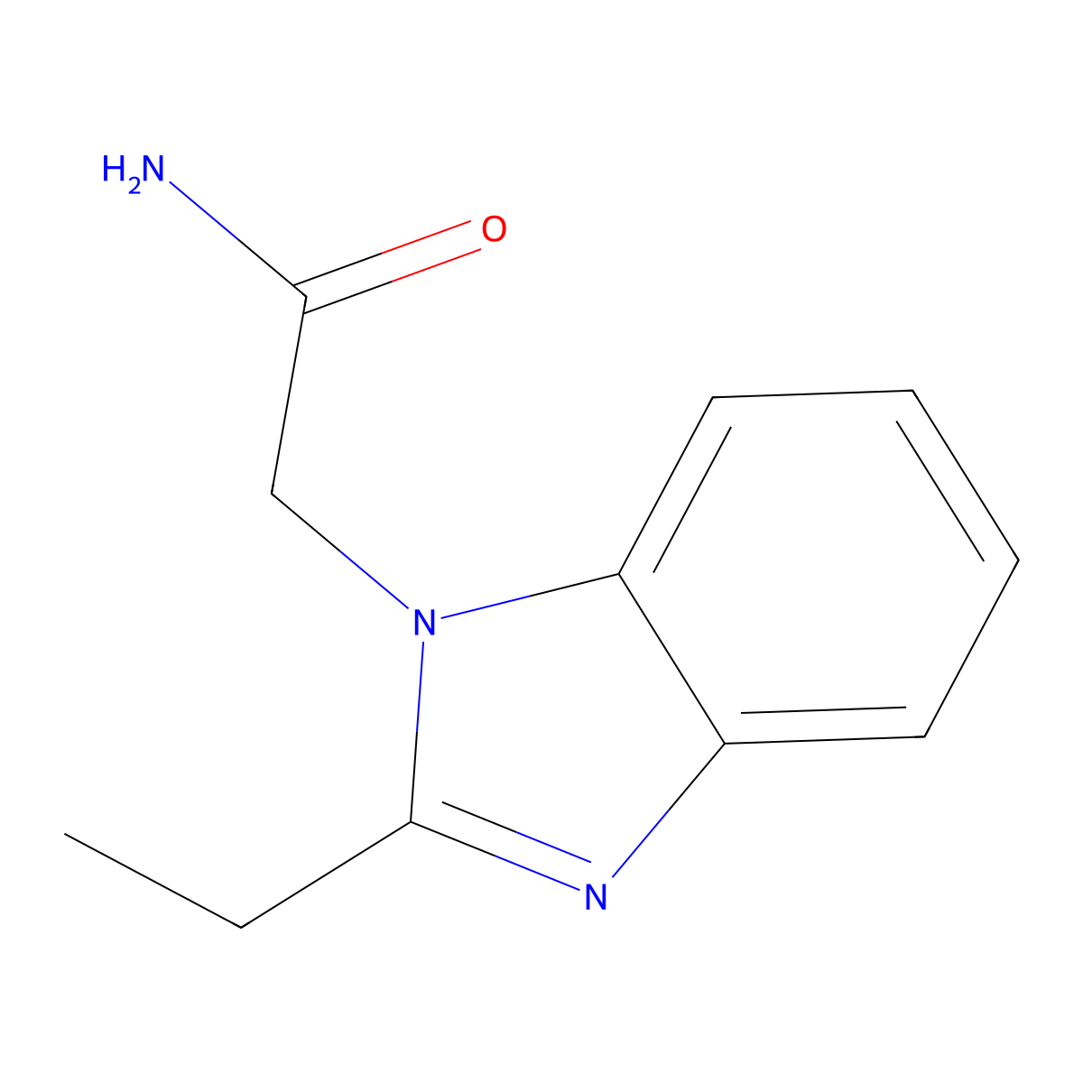 2-(2-Ethylbenzimidazol-1-yl)acetamide molecular structure, CAS 54980-94-8