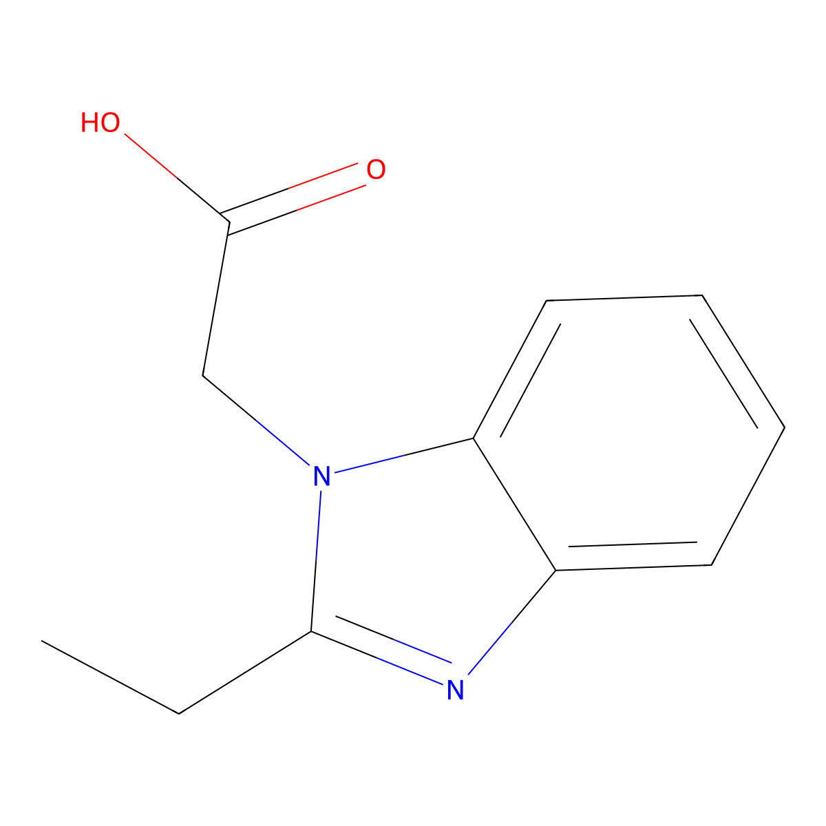 (2-Ethyl-1H-benzimidazol-1-yl)acetic acid molecular structure, CAS 54980-96-0