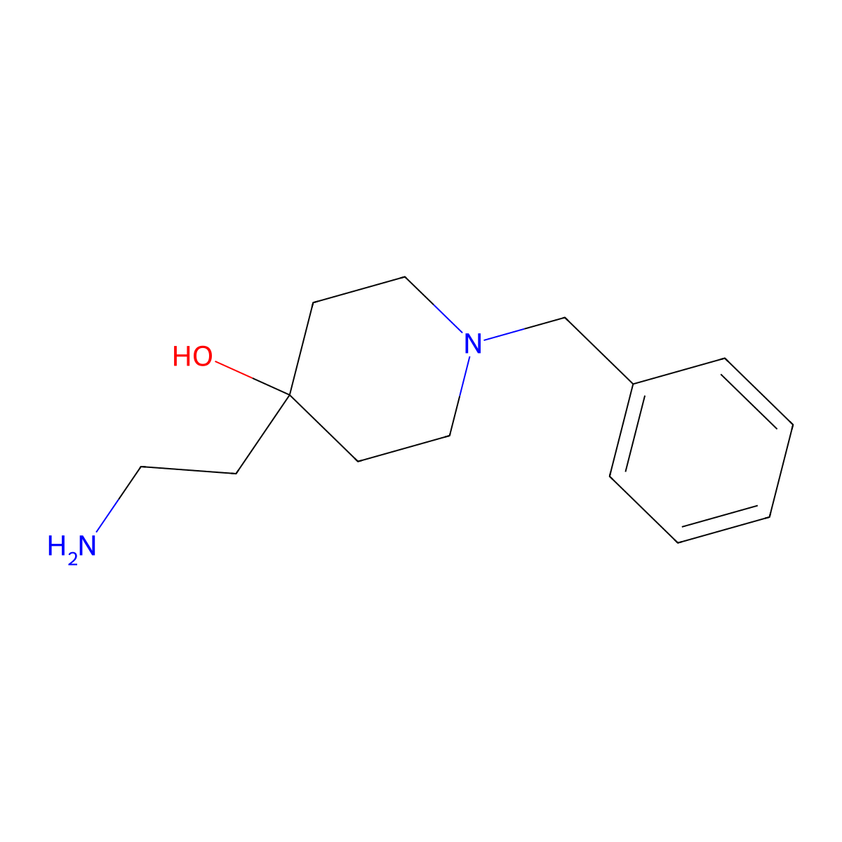 4-(2-Aminoethyl)-1-benzylpiperidin-4-ol molecular structure, CAS 54981-01-0