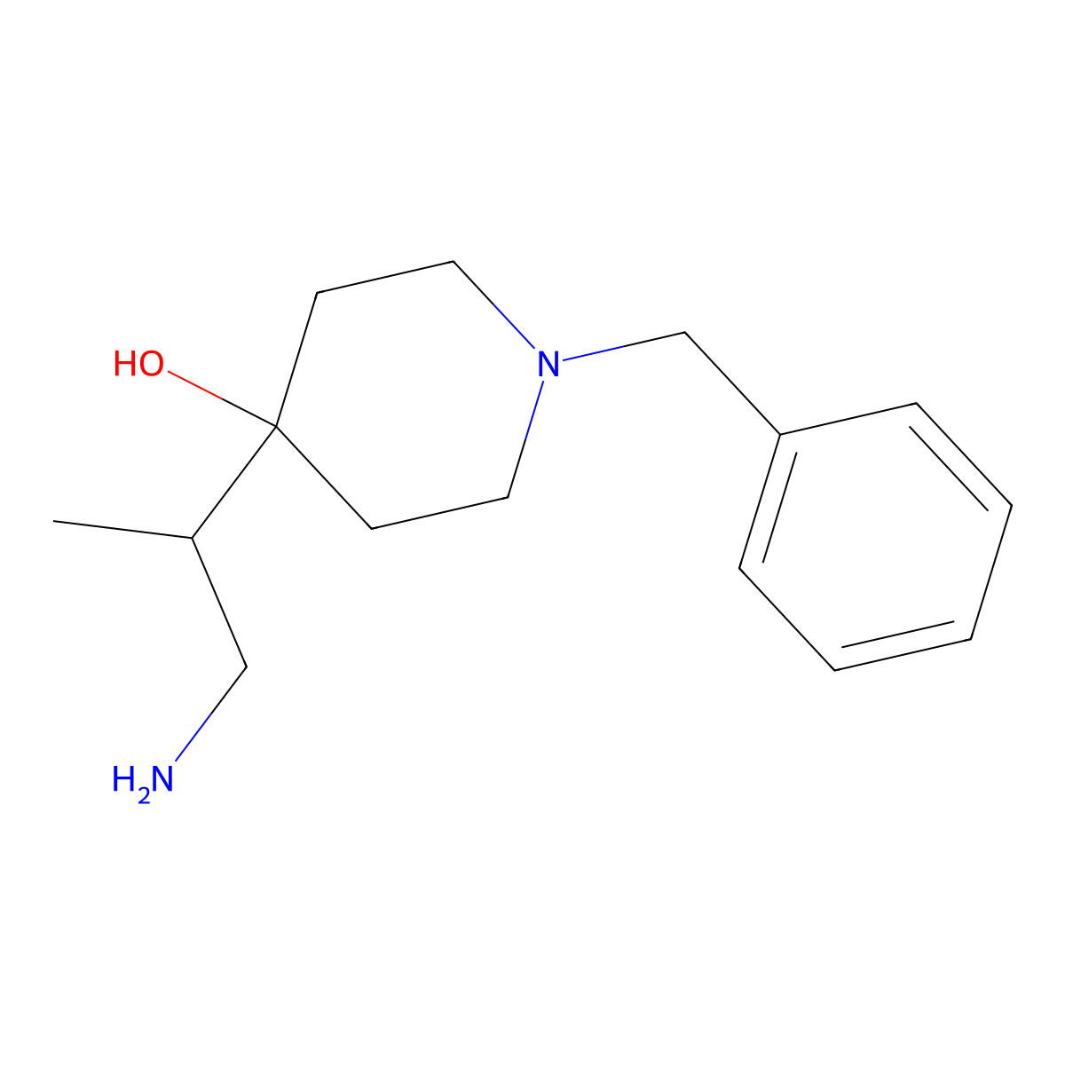 4-(1-Aminopropan-2-yl)-1-benzylpiperidin-4-ol molecular structure, CAS 54981-02-1