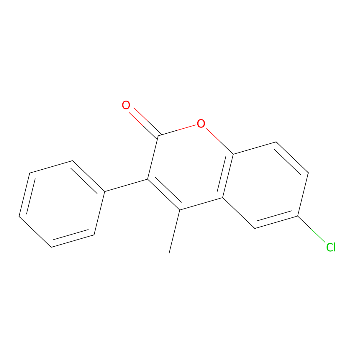 6-Chloro-4-methyl-3-phenylcoumarin molecular structure, CAS 54981-78-1
