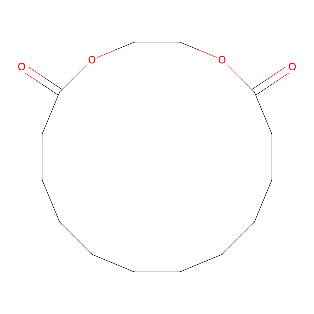 Ethylene dodecanedioate molecular structure, CAS 54982-83-1