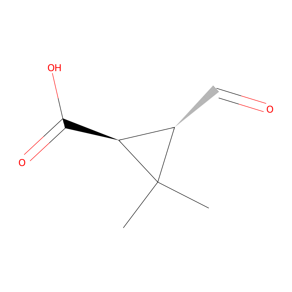 rac-(1R,3R)-3-formyl-2,2-dimethylcyclopropane-1-carboxylic acid molecular structure, CAS 54984-59-7