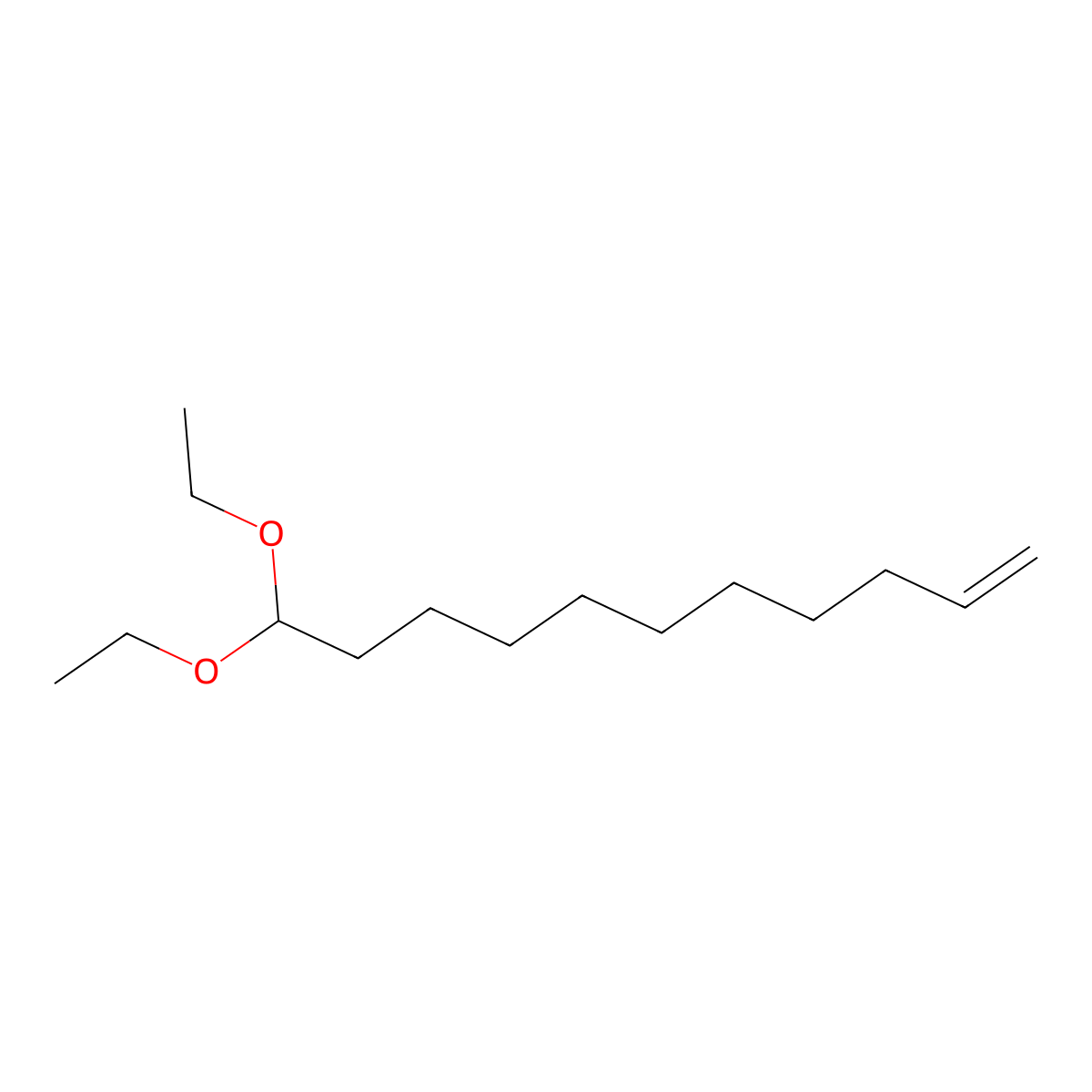 1-Undecene, 11,11-diethoxy- molecular structure, CAS 54986-31-1