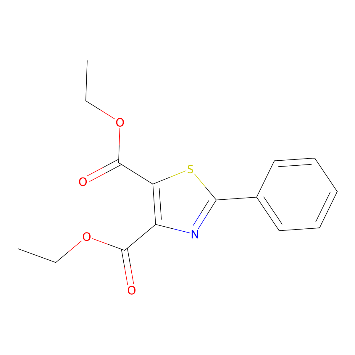 Diethyl 2-phenyl-1,3-thiazole-4,5-dicarboxylate molecular structure, CAS 54986-96-8